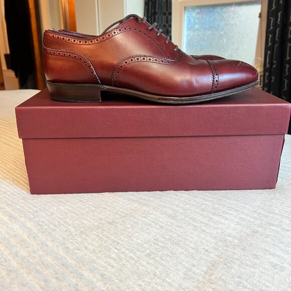Carmina Men’s Oxford Brogue Shoes – Burgundy (Oxblood) – Handmade. Size 8.5 main image 4